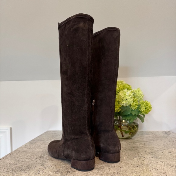 Prada Chocolate Brown Suede Knee High Boots  Size 39 NWOT - Picture 4 of 6